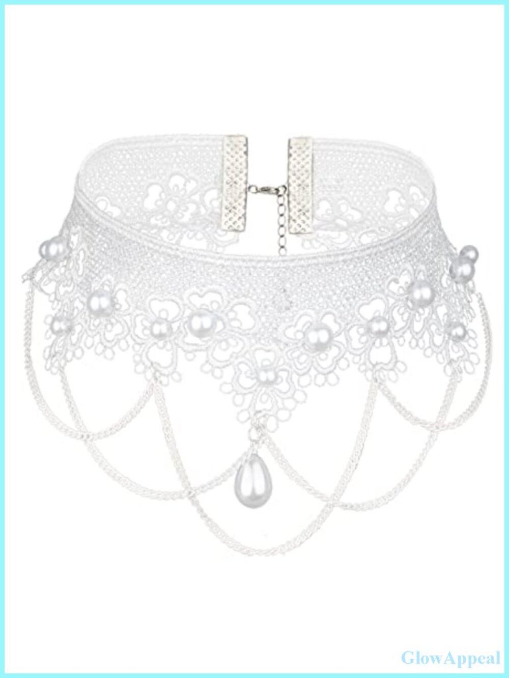 White Lace Choker Necklace Adjustable Wedding Cosplay Women Jewelry